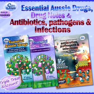 Essential Aussie Drug Triple Treat- with Notes & ABs & Bugs combo
